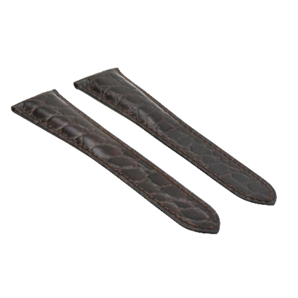 20-21-23-24MM LEATHER WATCH BAND STRAP FOR CARTIER TANK RONDE SOLO DEPLOYMENT, Brown, underside view