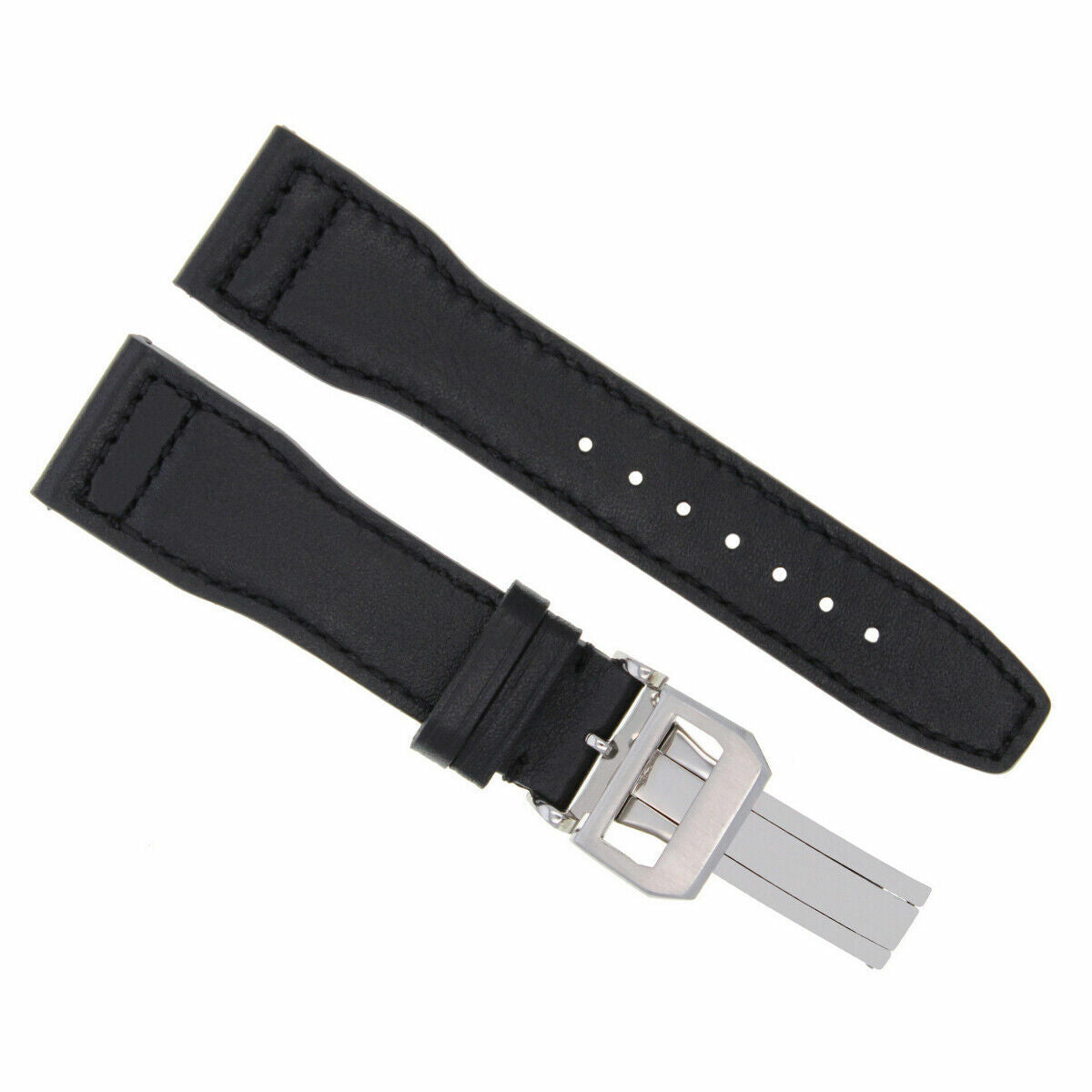 20-21-22-23MM LEATHER WATCH BAND STRAP FOR IWC PILOT PORTUGUESE TOP GUN + CLASP, Black, view 2