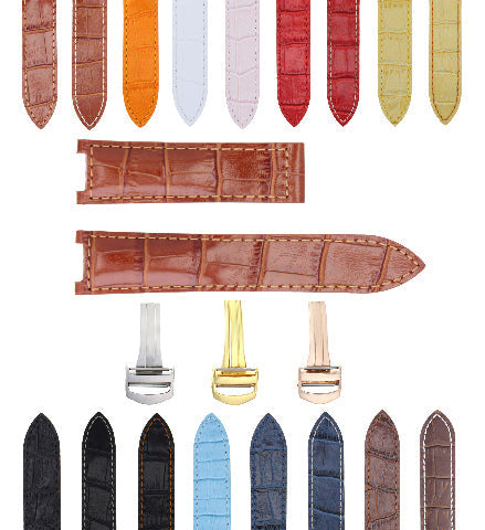 18-20-21MM LEATHER WATCH BAND STRAP FITS CARTIER PASHA 35-38-42MM CHRONOGRAPH - Gold