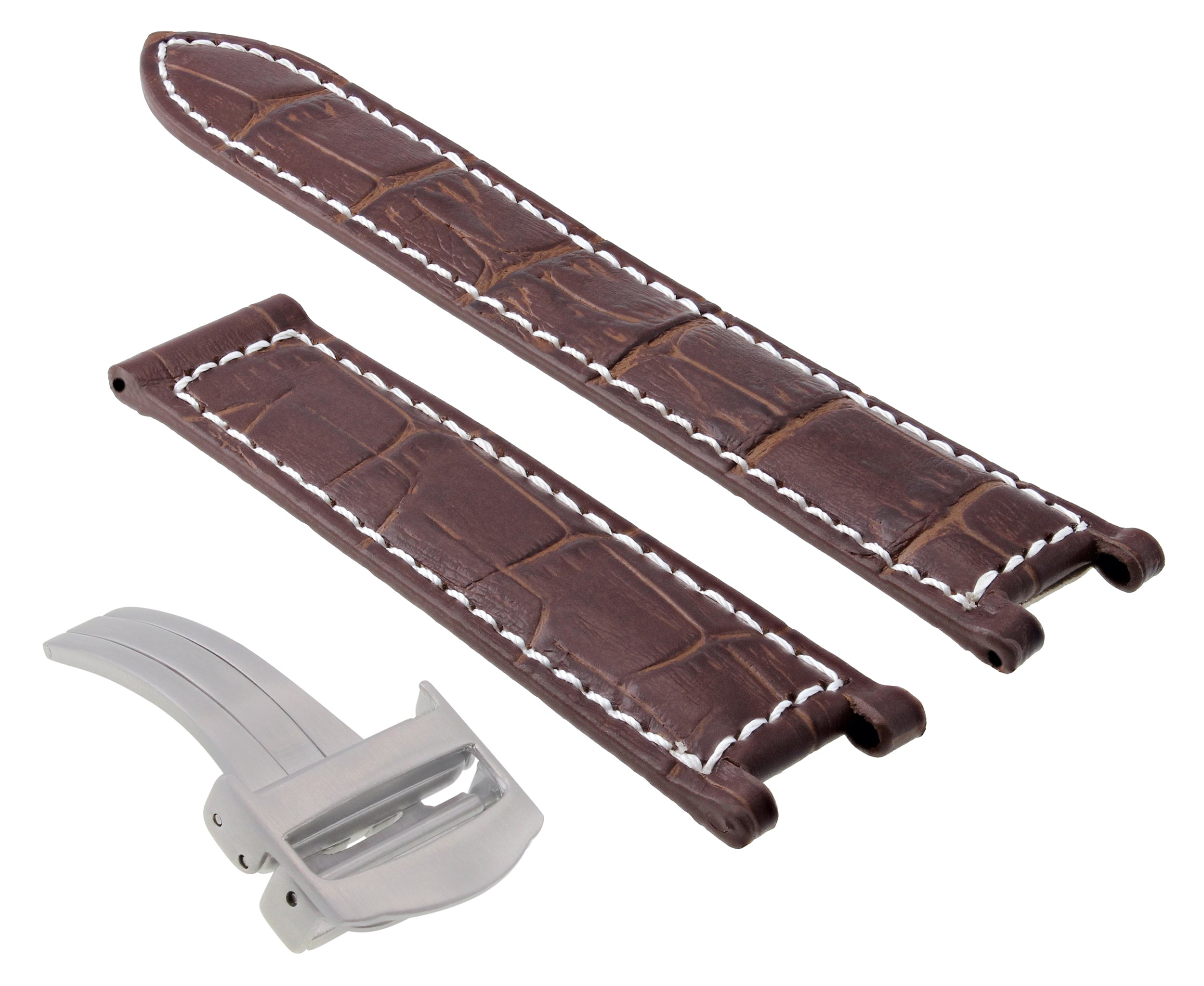 18-20-21MM LEATHER WATCH BAND STRAP FITS CARTIER PASHA 35-38-42MM CHRONOGRAPH