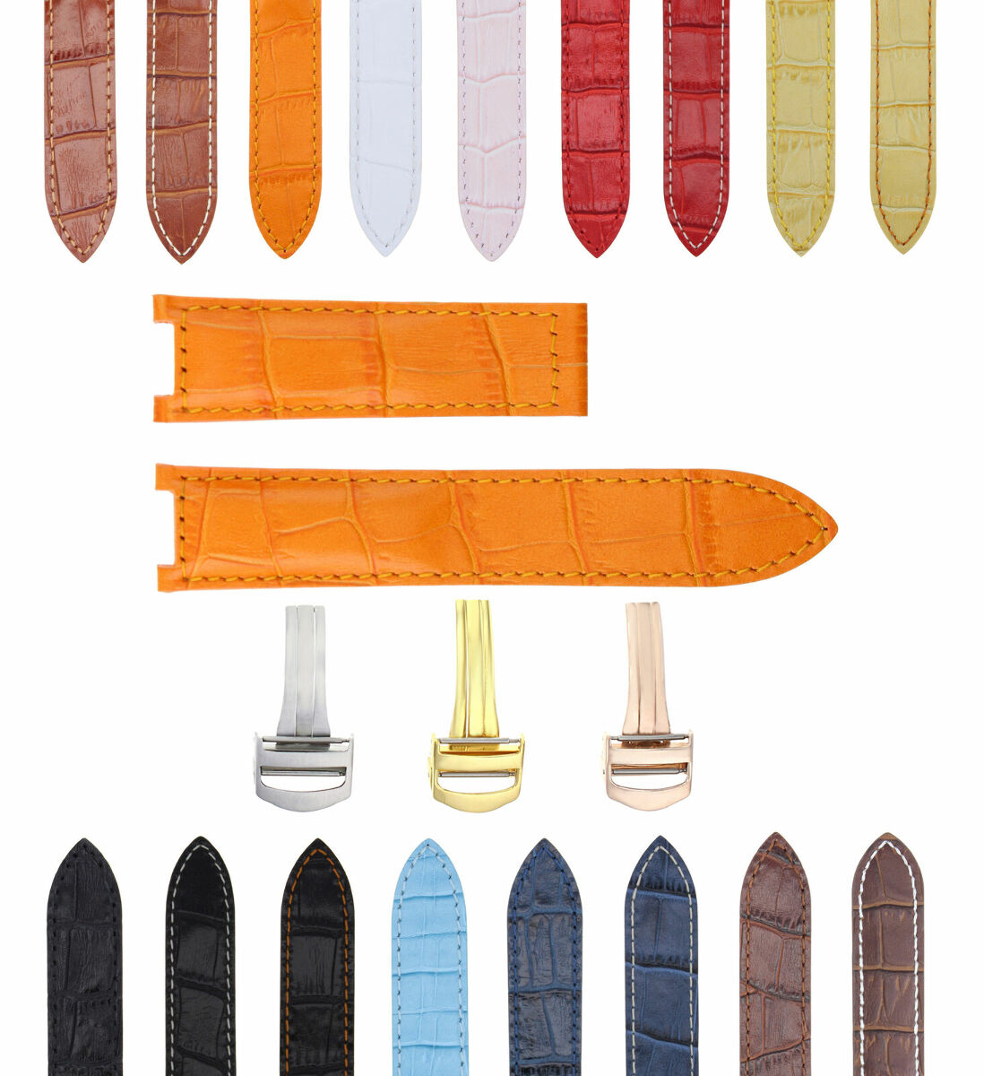 18-20-21MM LEATHER WATCH BAND STRAP FITS CARTIER PASHA 35-38-42MM CHRONOGRAPH