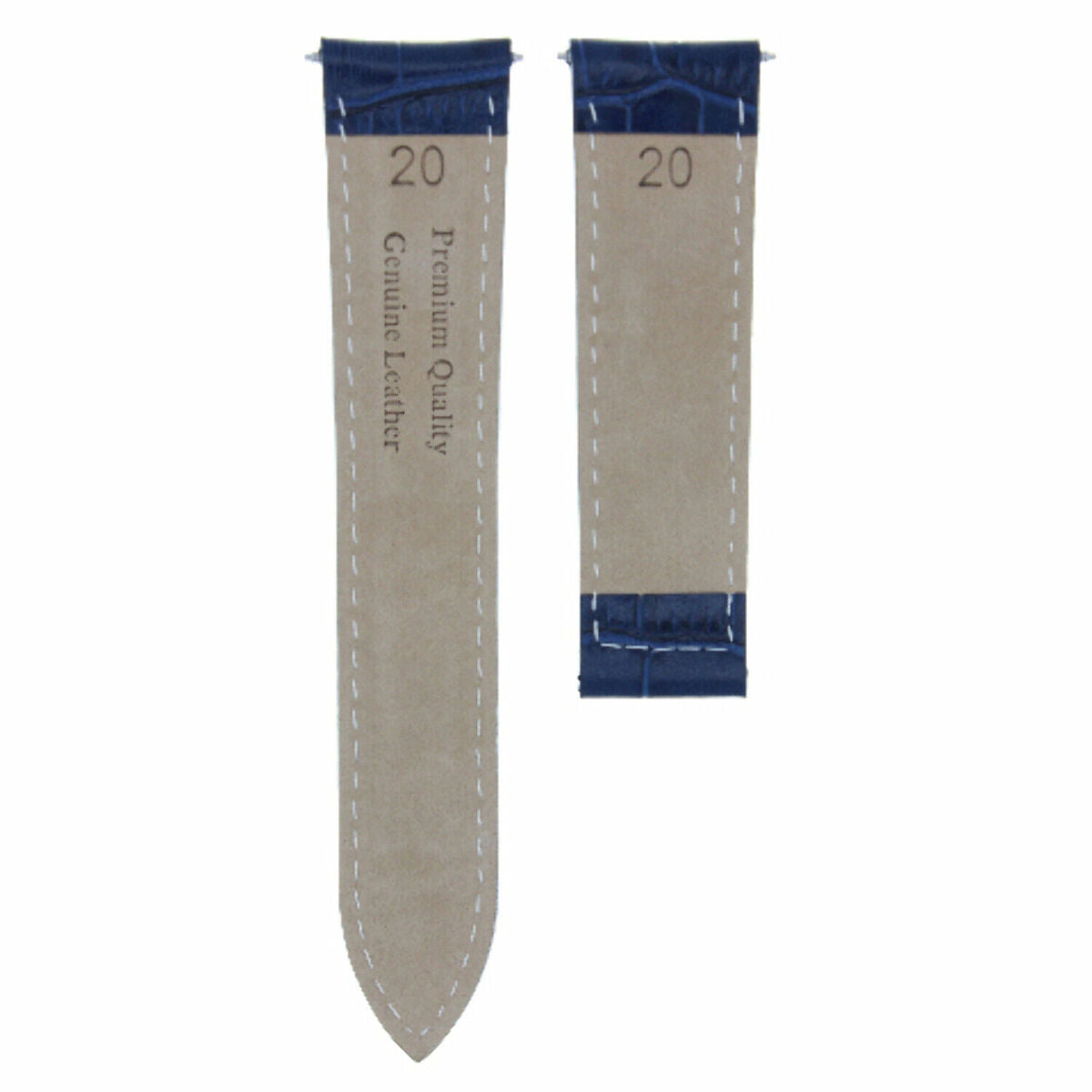 20MM REPLACEMENT LEATHER WATCH BAND STRAP FOR CARTIER TANK FRANCAISE 2564 WATCH, Blue, view 4