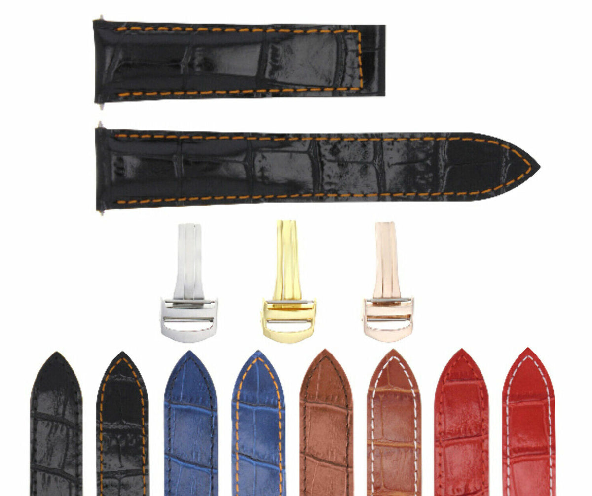 20MM Replacement Leather Watch Band Strap for Cartier Tank Francaise with Clasp