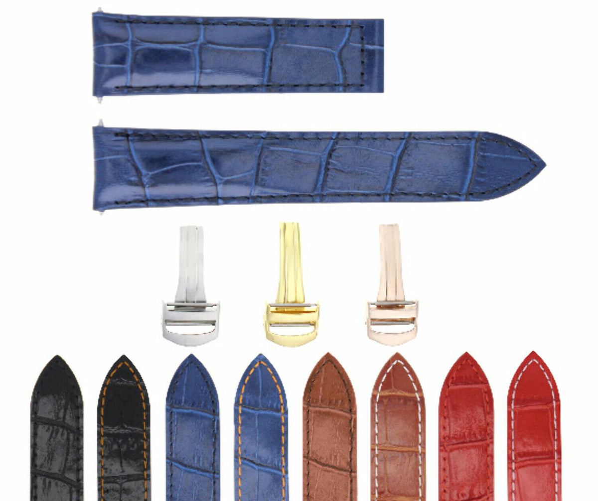 20MM Replacement Leather Watch Band Strap for Cartier Tank Francaise with Clasp
