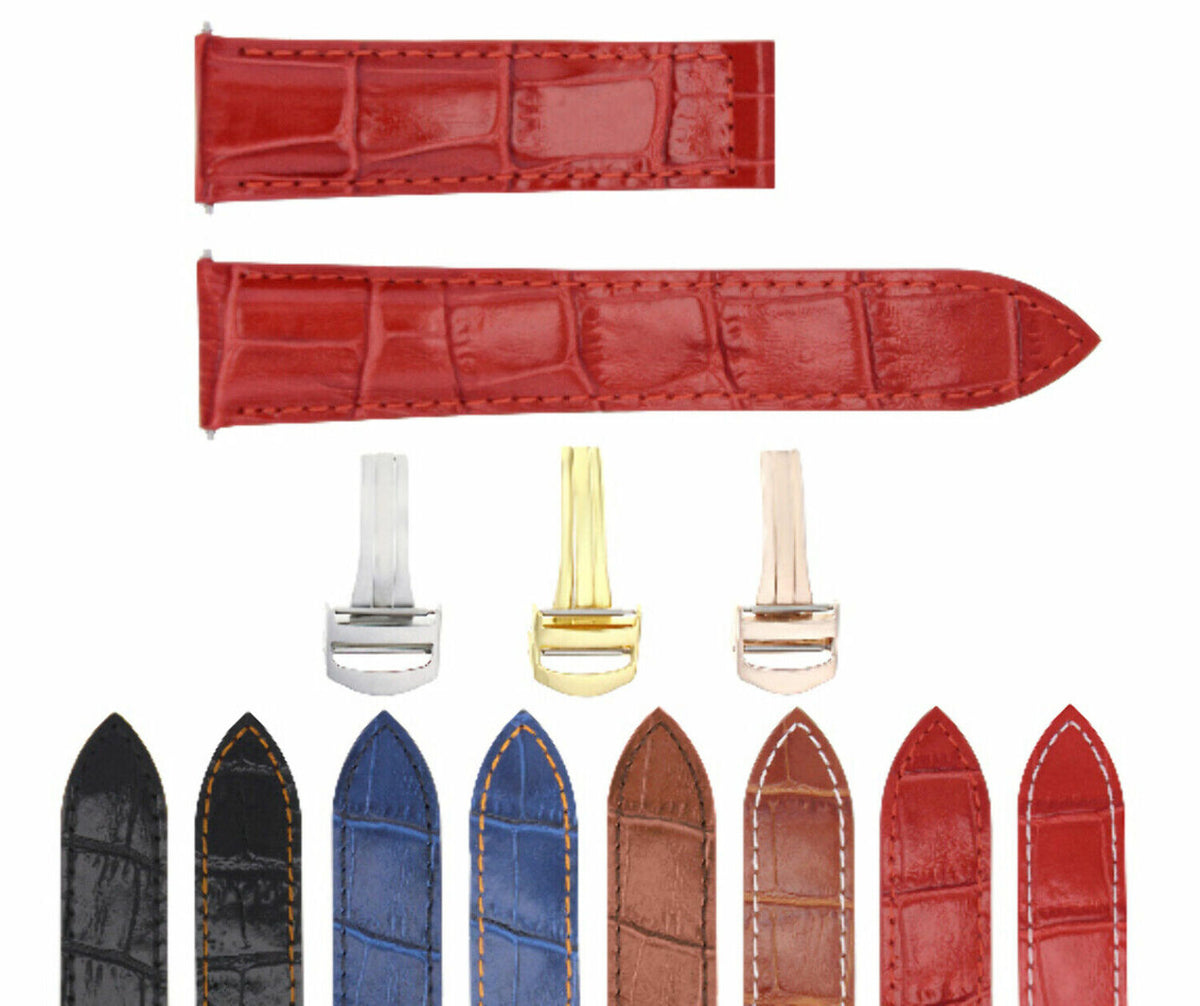 20MM Replacement Leather Watch Band Strap for Cartier Tank Francaise with Clasp