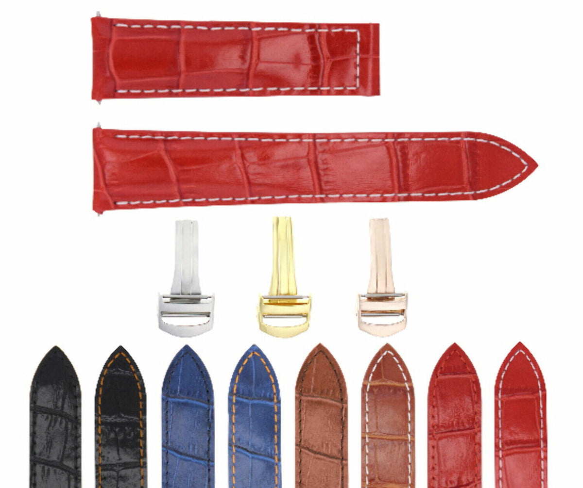 20MM Replacement Leather Watch Band Strap for Cartier Tank Francaise with Clasp