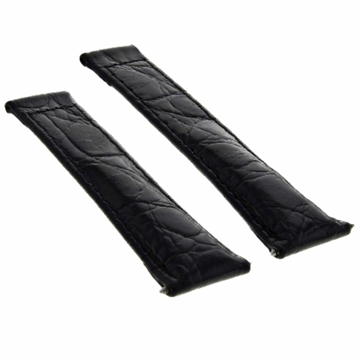 20MM CROC LEATHER WATCH BAND STRAP FOR ROLEX DAYTONA 16518,116519 SHORT MEDIUM, Black (Regular), view 2