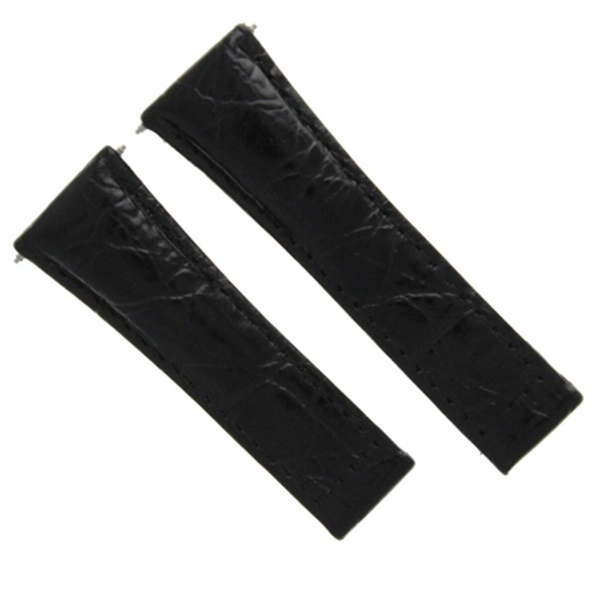 20MM CROC LEATHER WATCH BAND STRAP FOR ROLEX DAYTONA 16518,116519 SHORT MEDIUM, Black (Regular)