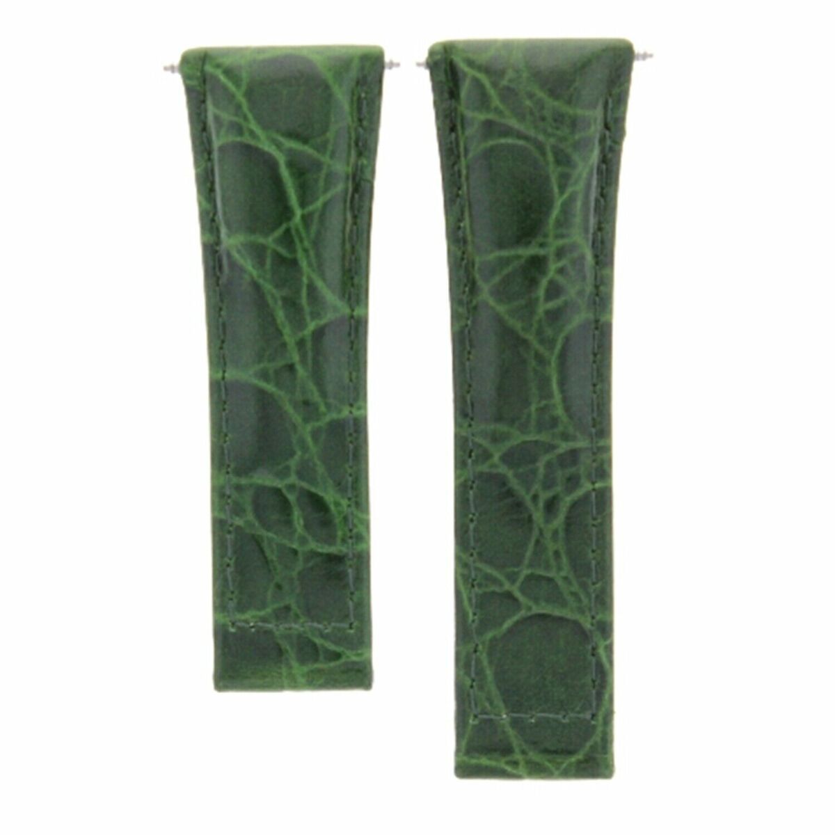 20MM CROC LEATHER WATCH BAND STRAP FOR ROLEX DAYTONA 16518,116519 SHORT MEDIUM, Green (Short), view 3