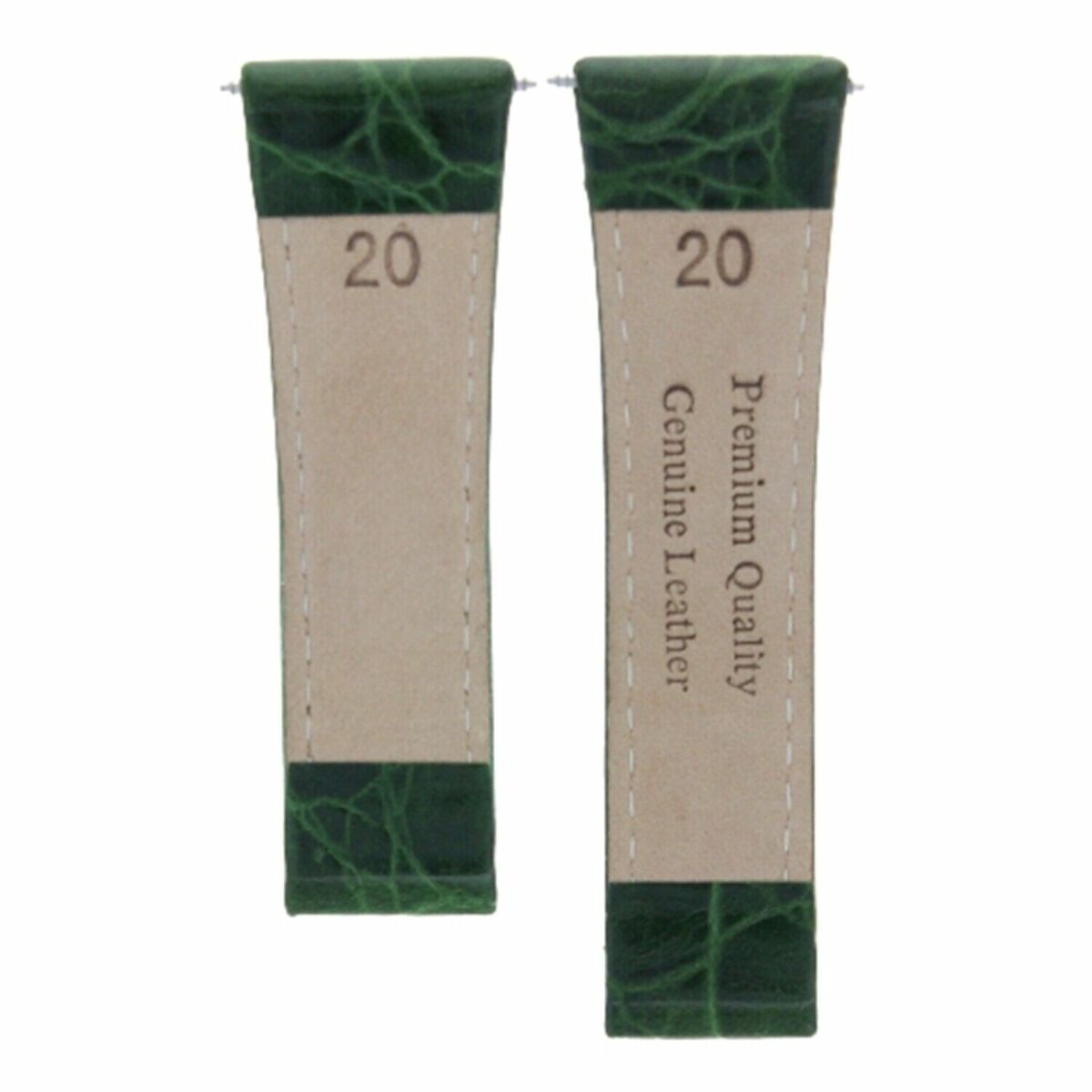 20MM CROC LEATHER WATCH BAND STRAP FOR ROLEX DAYTONA 16518,116519 SHORT MEDIUM, Green (Short), front view
