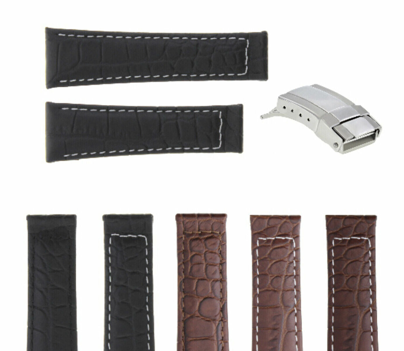 20MM CROC LEATHER BAND STRAP FOR ROLEX DAYTONA 16523 116519 BUCKLE SHORT MEDIUM