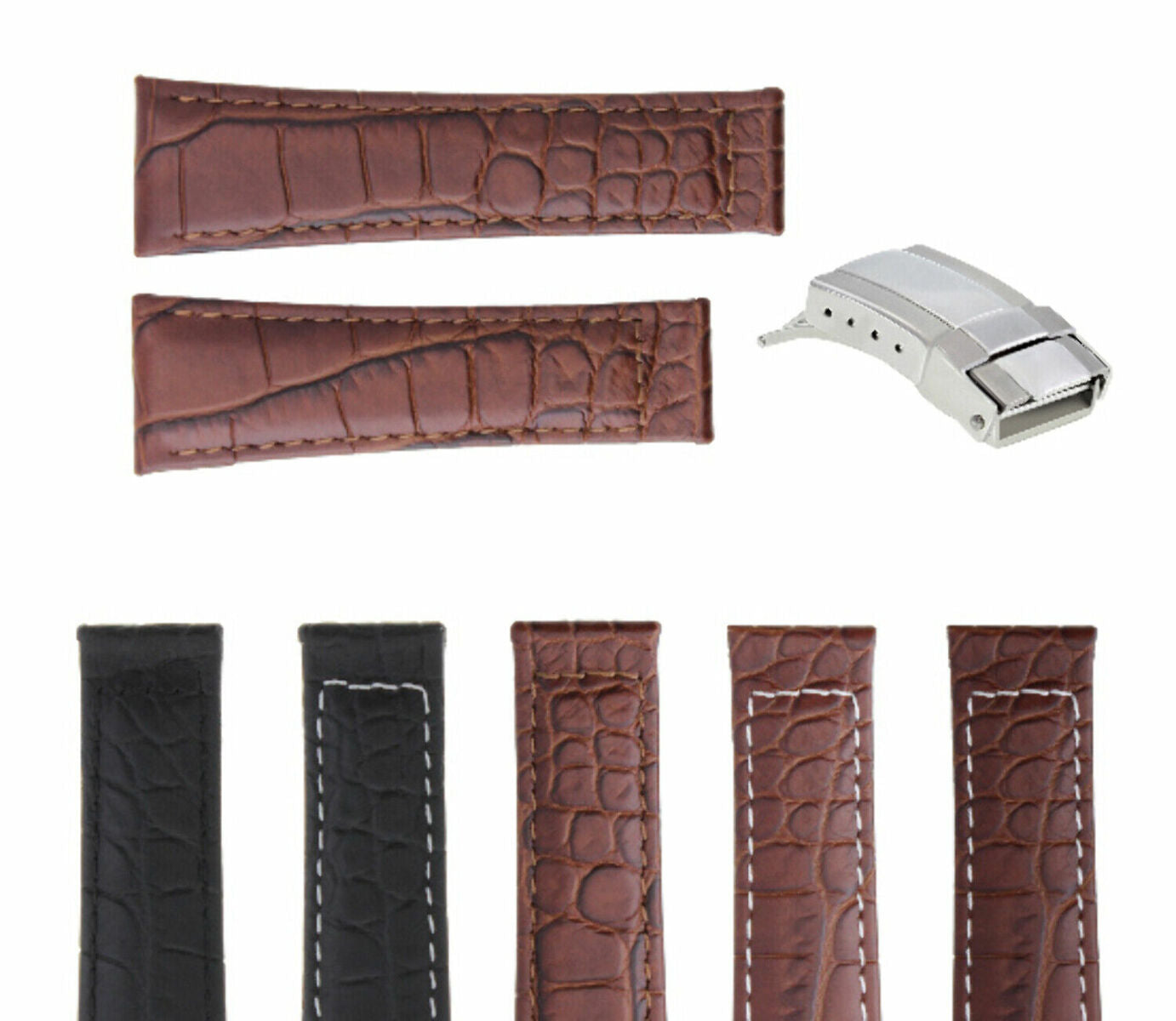 20MM CROC LEATHER BAND STRAP FOR ROLEX DAYTONA 16523 116519 BUCKLE SHORT MEDIUM