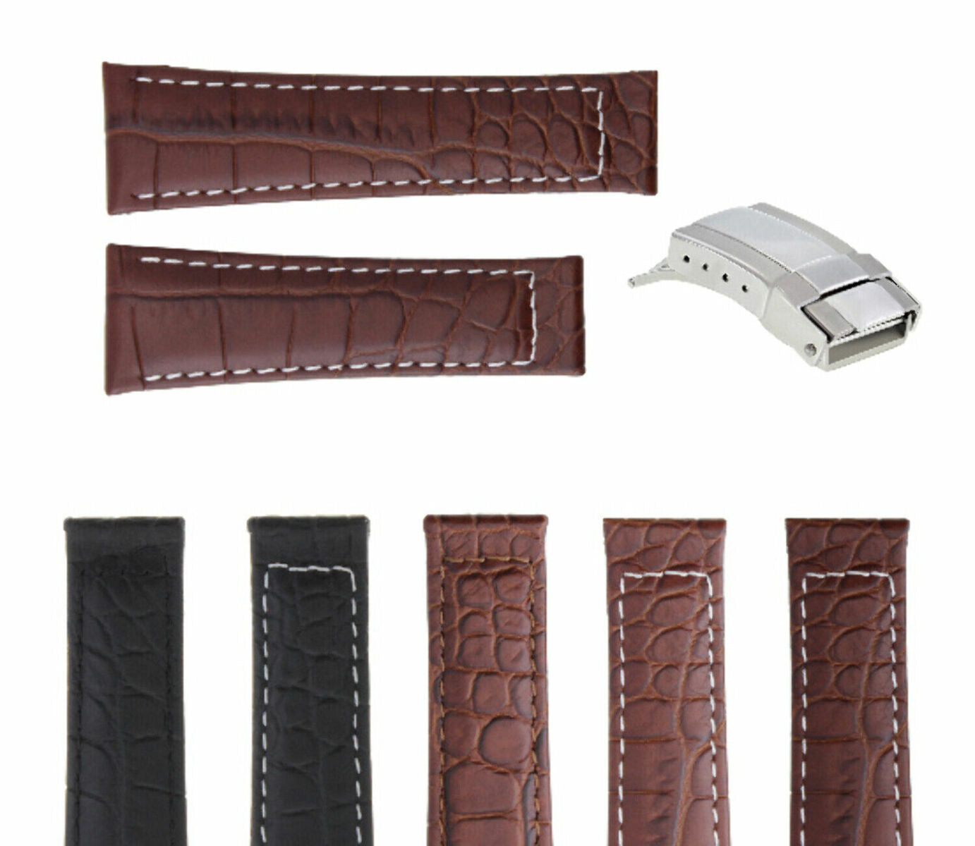 20MM CROC LEATHER BAND STRAP FOR ROLEX DAYTONA 16523 116519 BUCKLE SHORT MEDIUM