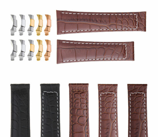 20MM CROC LEATHER WATCH BAND STRAP FIT FOR ROLEX DAYTONA ENDPIECES SHORT MEDIUM