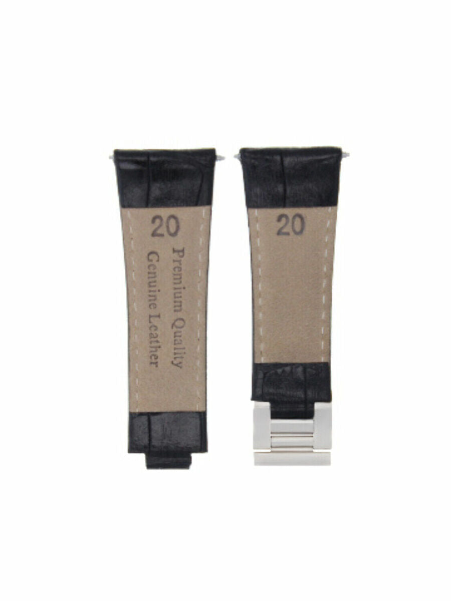 LEATHER WATCH BAND STRAP FOR ROLEX ZENITH MOVEMENT DAYTONA 16518 16519 16520, Black (Regular), underside view