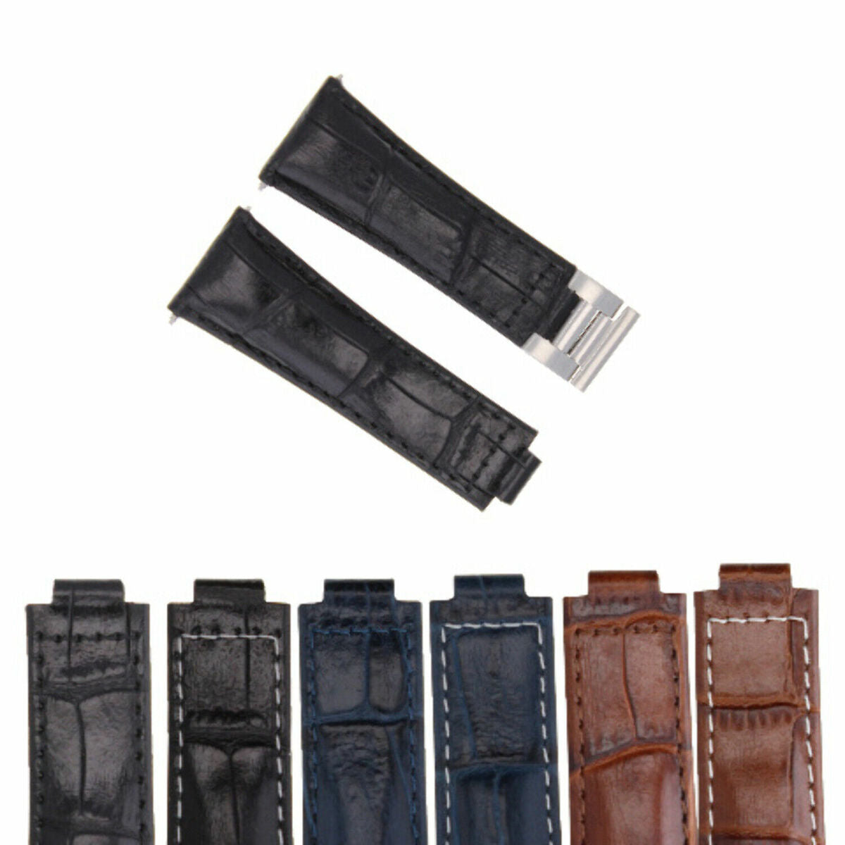 LEATHER WATCH BAND STRAP FOR ROLEX ZENITH MOVEMENT DAYTONA 16518 16519 16520