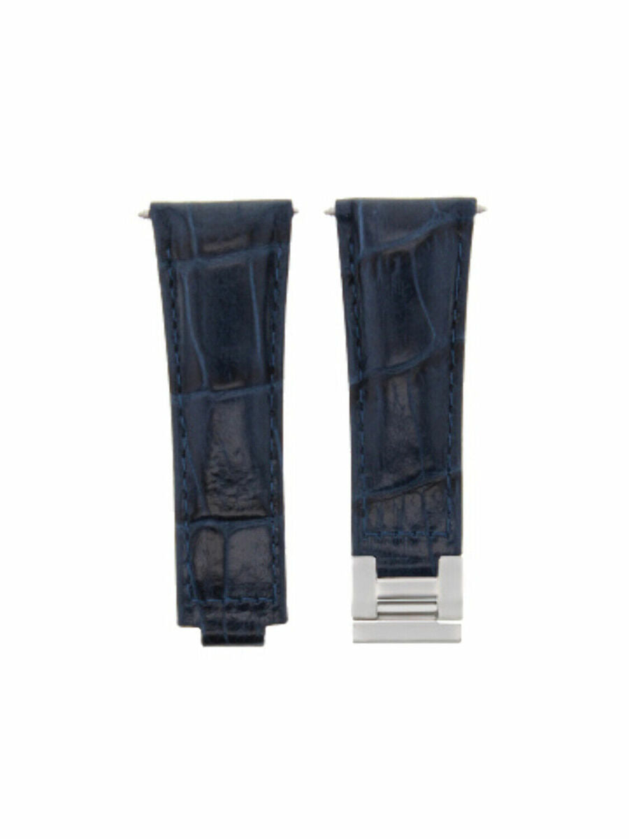 LEATHER WATCH BAND STRAP FOR ROLEX ZENITH MOVEMENT DAYTONA 16518 16519 16520, Blue