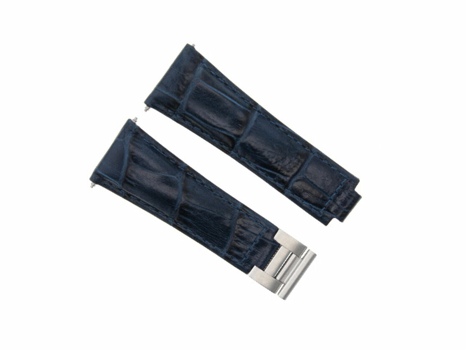 LEATHER WATCH BAND STRAP FOR ROLEX ZENITH MOVEMENT DAYTONA 16518 16519 16520, Blue, view 2