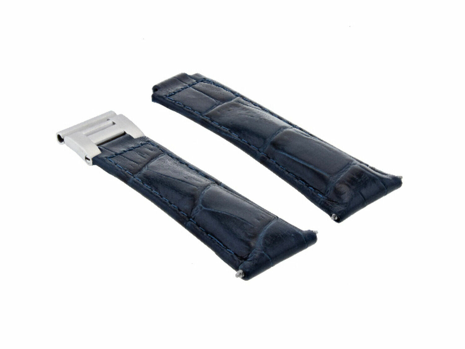 LEATHER WATCH BAND STRAP FOR ROLEX ZENITH MOVEMENT DAYTONA 16518 16519 16520, Blue, view 3