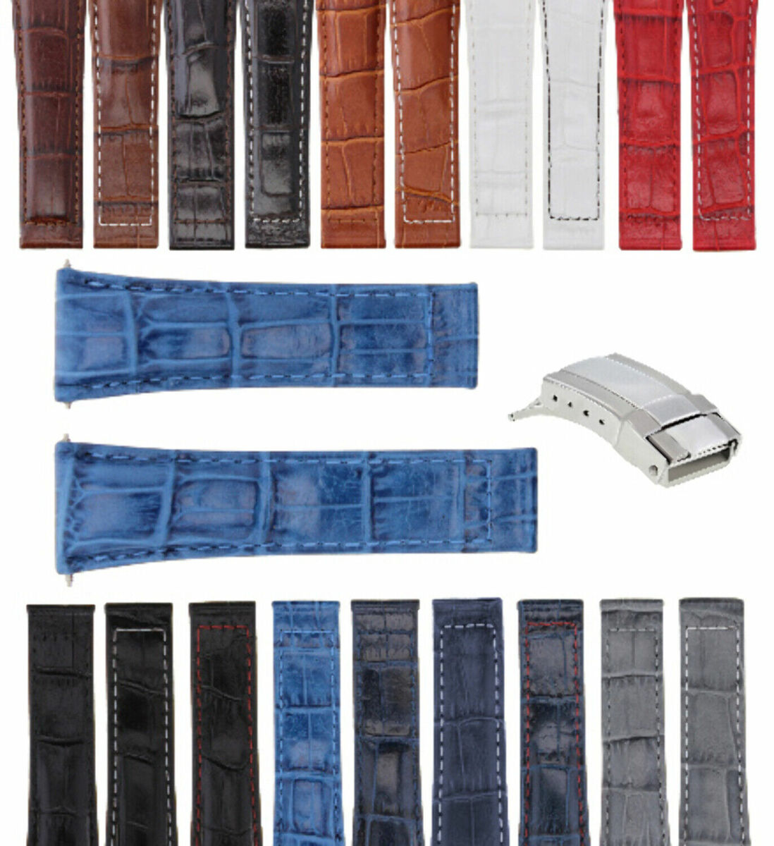 20MM LEATHER BAND STRAP FOR ROLEX DAYTONA 16518 PRESIDENT SHORT-MEDIUM-LONG CLASP