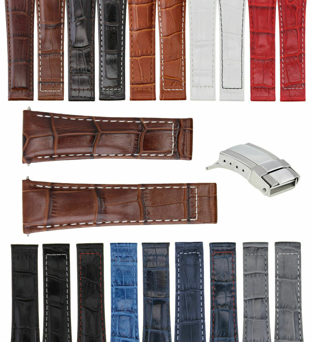 20MM LEATHER BAND STRAP FOR ROLEX DAYTONA 16518 PRESIDENT SHORT-MEDIUM-LONG CLASP