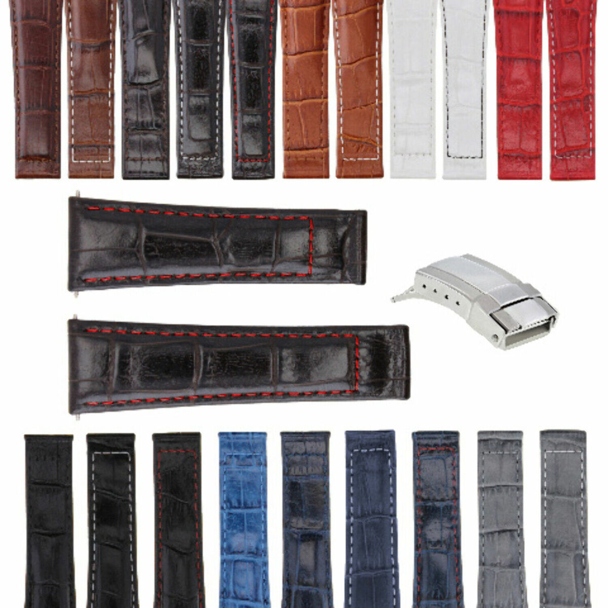 20MM LEATHER BAND STRAP FOR ROLEX DAYTONA 16518 PRESIDENT SHORT-MEDIUM-LONG CLASP