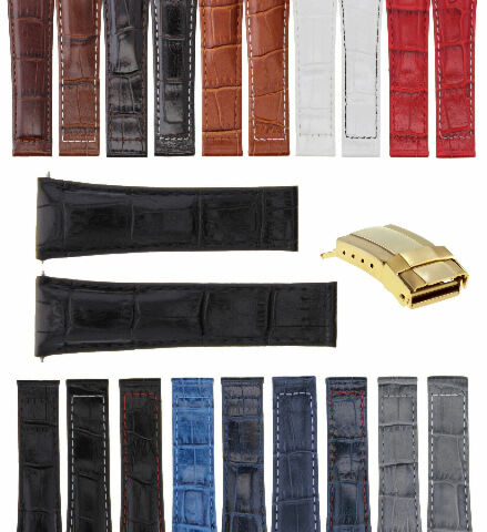 20MM LEATHER WATCH BAND STRAP FOR ROLEX DAYTONA 16519 16520 116520 116523 GOLD