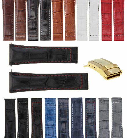 20MM LEATHER WATCH BAND STRAP FOR ROLEX DAYTONA 16519 16520 116520 116523 GOLD