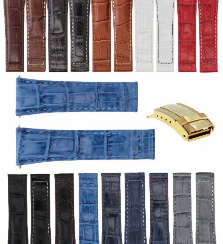 20MM LEATHER WATCH BAND STRAP FOR ROLEX DAYTONA 16519 16520 116520 116523 GOLD