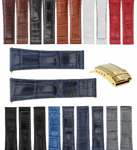 20MM LEATHER WATCH BAND STRAP FOR ROLEX DAYTONA 16519 16520 116520 116523 GOLD