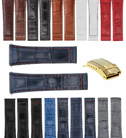 20MM LEATHER WATCH BAND STRAP FOR ROLEX DAYTONA 16519 16520 116520 116523 GOLD