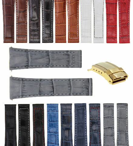 20MM LEATHER WATCH BAND STRAP FOR ROLEX DAYTONA 16519 16520 116520 116523 GOLD