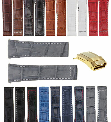 20MM LEATHER WATCH BAND STRAP FOR ROLEX DAYTONA 16519 16520 116520 116523 GOLD