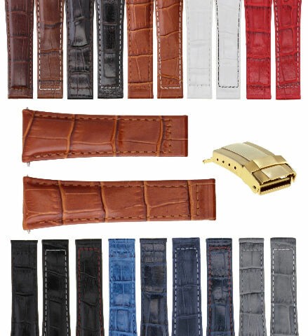 20MM LEATHER WATCH BAND STRAP FOR ROLEX DAYTONA 16519 16520 116520 116523 GOLD