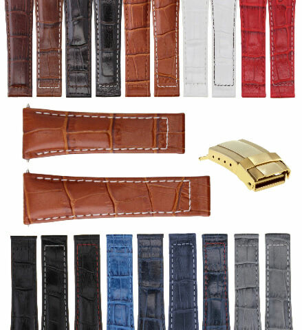 20MM LEATHER WATCH BAND STRAP FOR ROLEX DAYTONA 16519 16520 116520 116523 GOLD