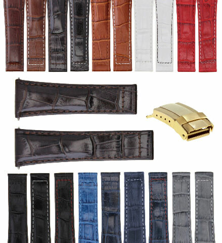 20MM LEATHER WATCH BAND STRAP FOR ROLEX DAYTONA 16519 16520 116520 116523 GOLD
