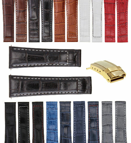 20MM LEATHER WATCH BAND STRAP FOR ROLEX DAYTONA 16519 16520 116520 116523 GOLD