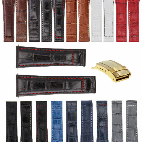 20MM LEATHER WATCH BAND STRAP FOR ROLEX DAYTONA 16519 16520 116520 116523 GOLD