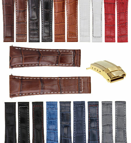 20MM LEATHER WATCH BAND STRAP FOR ROLEX DAYTONA 16519 16520 116520 116523 GOLD