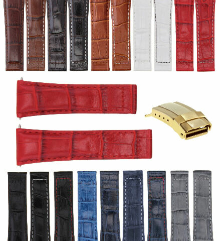 20MM LEATHER WATCH BAND STRAP FOR ROLEX DAYTONA 16519 16520 116520 116523 GOLD