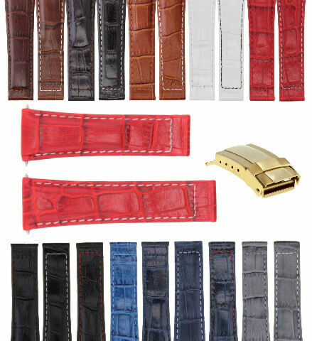 20MM LEATHER WATCH BAND STRAP FOR ROLEX DAYTONA 16519 16520 116520 116523 GOLD