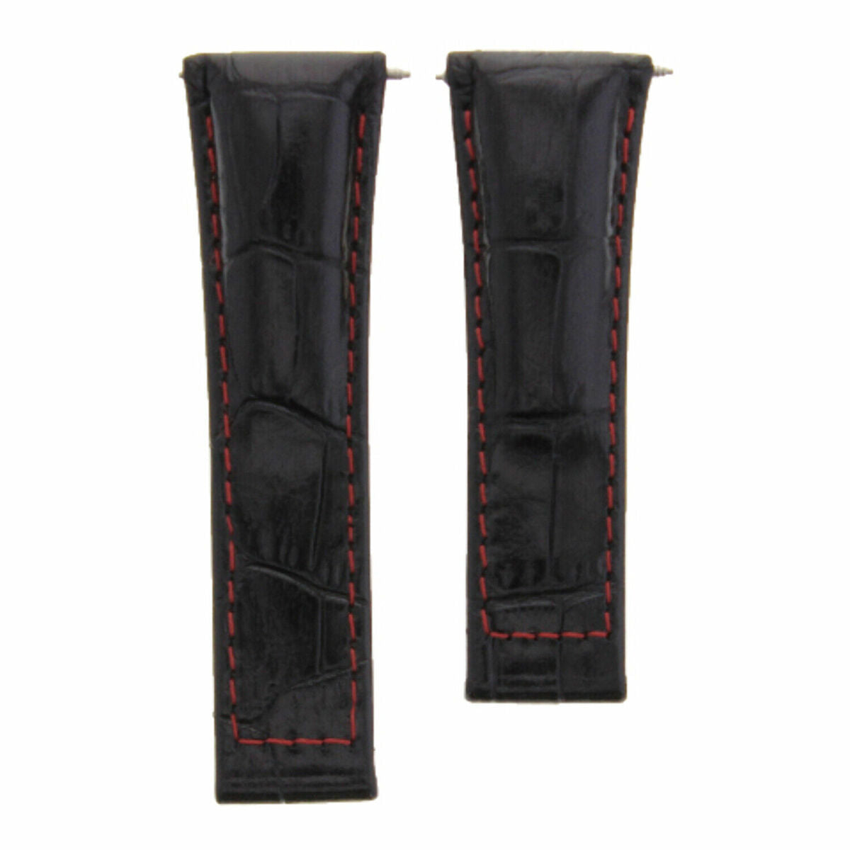 20MM LEATHER WATCH BAND STRAP FOR ALL ROLEX DAYTONA PRESIDENT SHORT,REGULAR,LONG, Black Red Stitching (Short), view 4