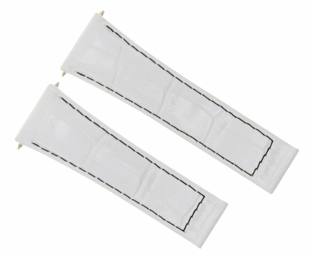 20MM LEATHER WATCH BAND STRAP FOR ALL ROLEX DAYTONA PRESIDENT SHORT,REGULAR,LONG, White Black Stitching (Regular)