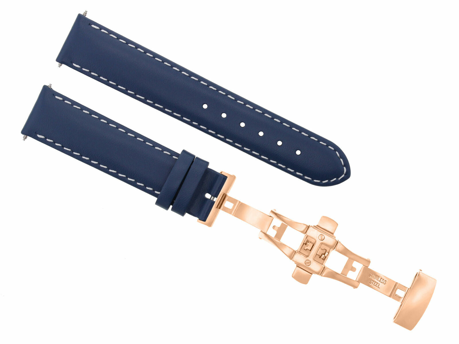 18-19-20-22-24MM SMOOTH LEATHER WATCH BAND STRAP FOR CITIZEN ECODRIVE CLASP ROSE