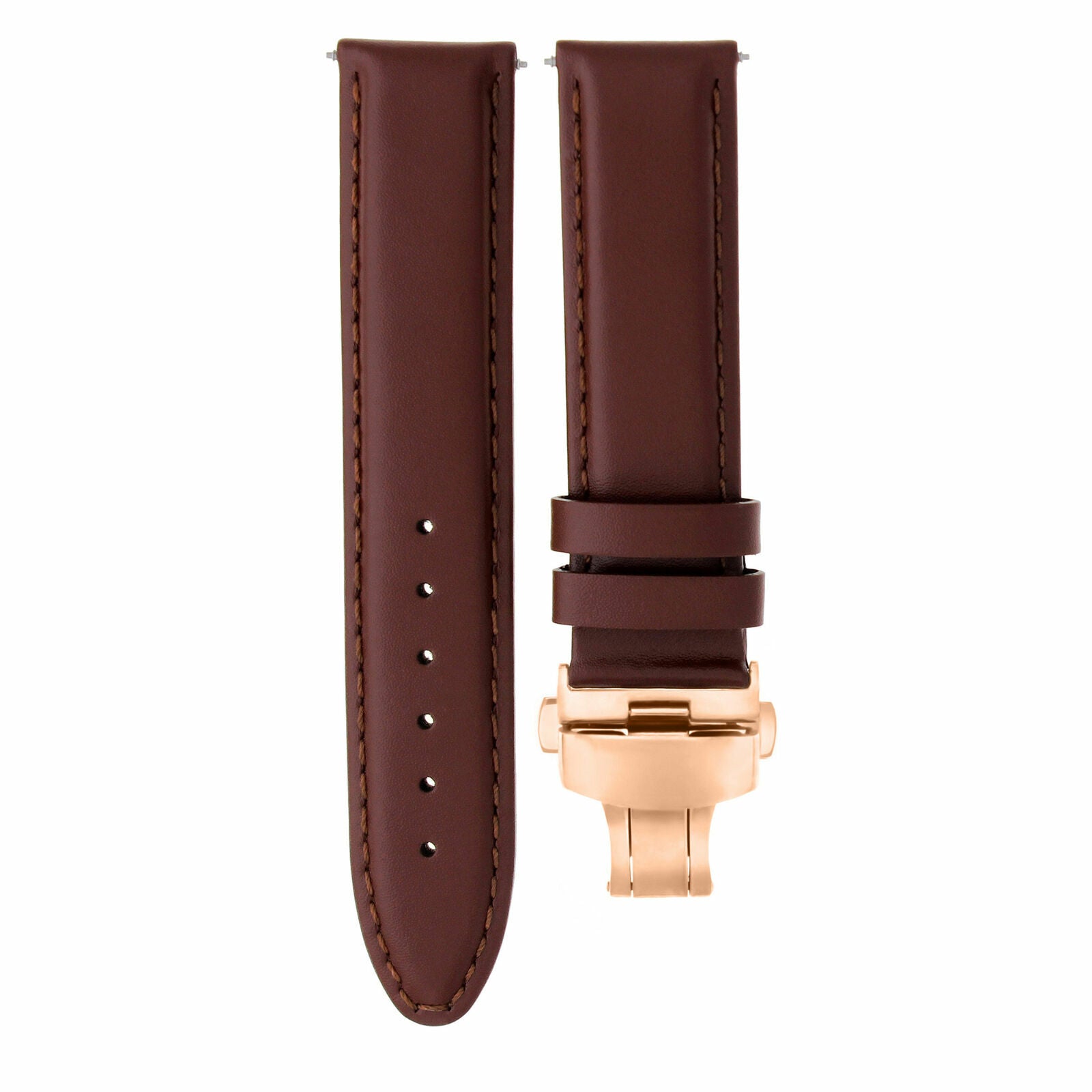18-19-20-22-24MM SMOOTH LEATHER WATCH BAND STRAP FOR CITIZEN ECODRIVE CLASP ROSE