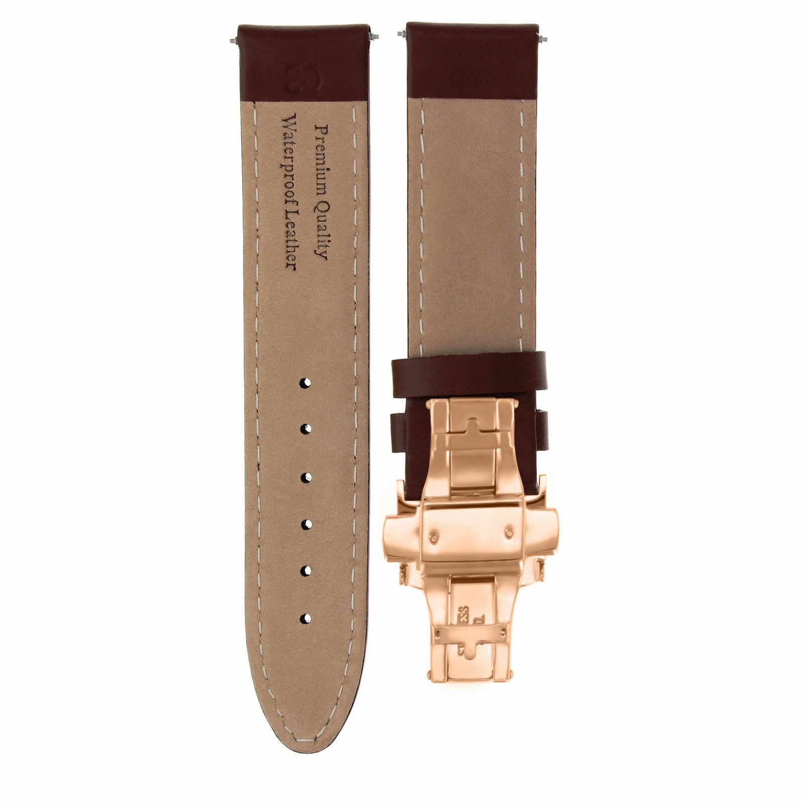 18-19-20-22-24MM SMOOTH LEATHER WATCH BAND STRAP FOR CITIZEN ECODRIVE CLASP ROSE