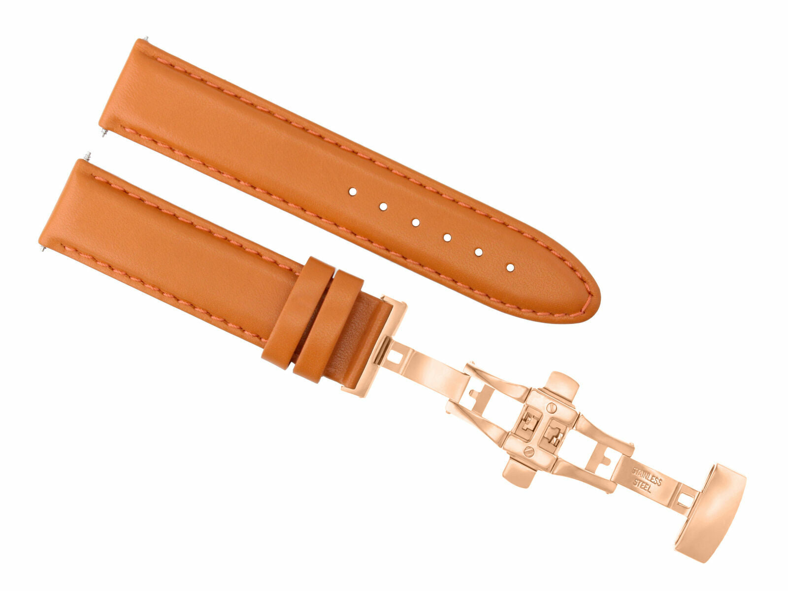 18-19-20-22-24MM SMOOTH LEATHER WATCH BAND STRAP FOR CITIZEN ECODRIVE CLASP ROSE