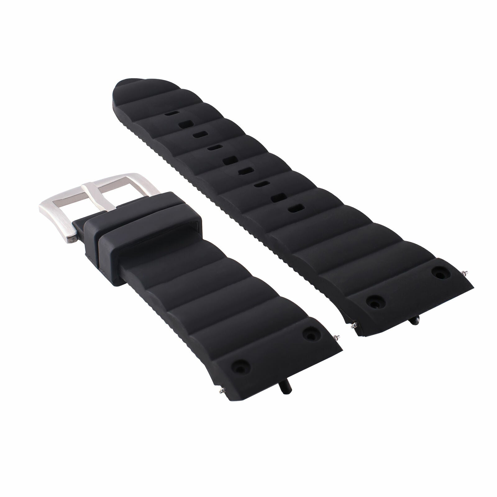 24MM SILICONE WATCH BAND RUBBER STRAP FOR FIT CARTIER WATCH BLACK