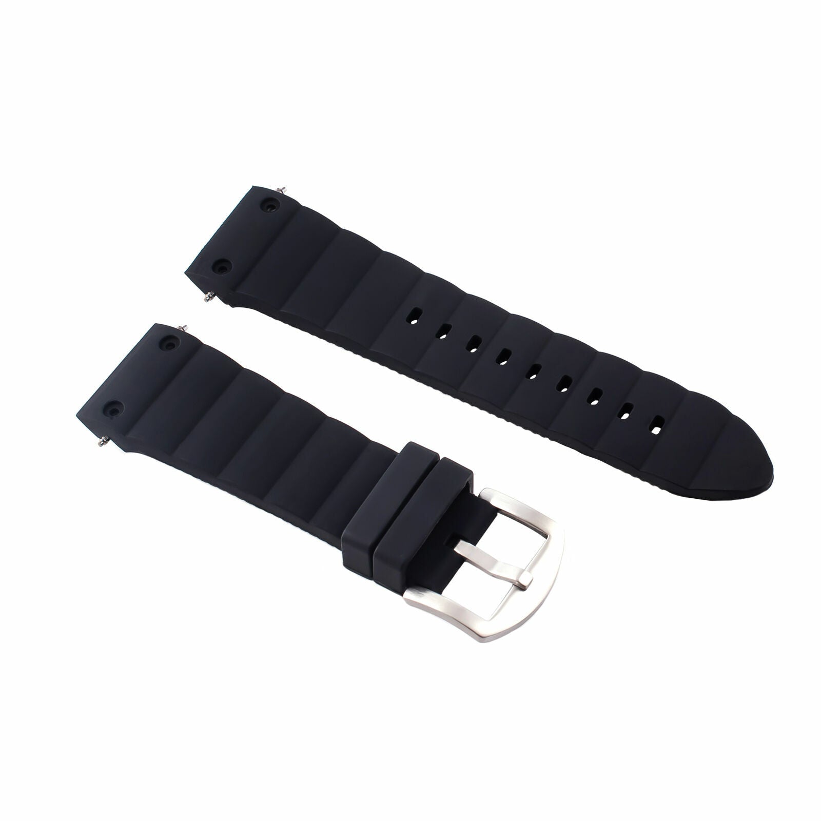 24MM SILICONE WATCH BAND RUBBER STRAP FOR FIT CARTIER WATCH BLACK