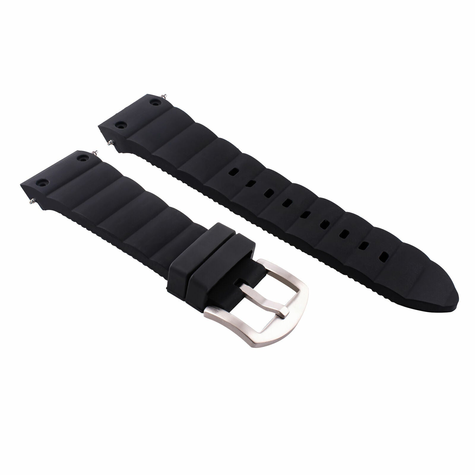 24MM SILICONE WATCH BAND RUBBER STRAP FOR FIT CARTIER WATCH BLACK